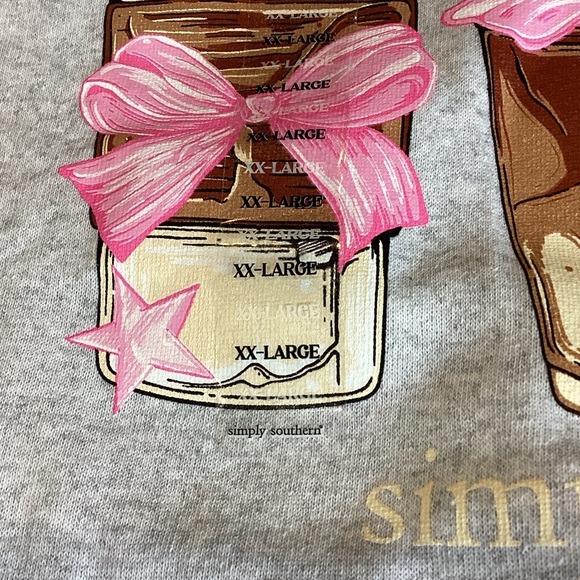 Simply Southern Gray XXL Sweatshirt Happiness Comes in all Sizes Coffee Graphics - Picture 3 of 10